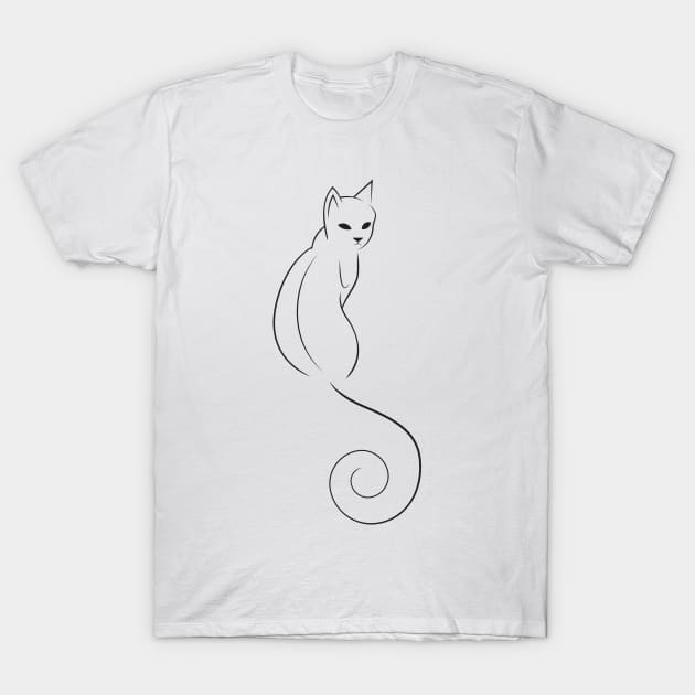 Cat Lineart T-Shirt by Woah_Jonny